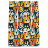 犬のカラフルパターン ミディアムペーパーバッグ (裏面)