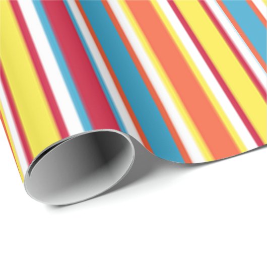 犬のカラフルパーティーストライプパーソナライズされた ラッピングペーパー (ロールコーナー)