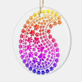 犬のカラフル前足の印刷ペイズリーパターン セラミックオーナメント (左)