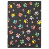 犬のカラフル足のパターン クリップボード (裏面)