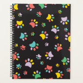 犬のカラフル足のパターン プランナー手帳 (正面)