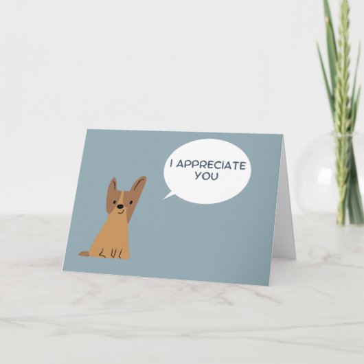 犬のカードをありがとう サンキューカード (正面)