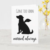 犬のカードを失ったペット悔やみや弔慰 カード (黄色い花)