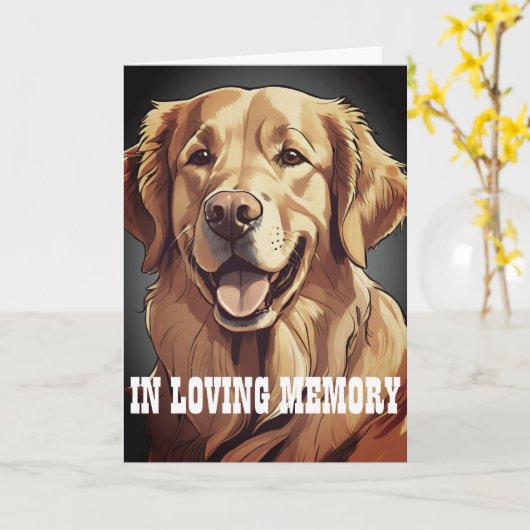 犬のカードを失ったペット悔やみや弔慰 カード (黄色い花)