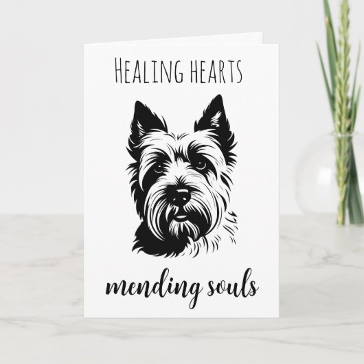 犬のカードを失ったペット悔やみや弔慰 カード (正面)