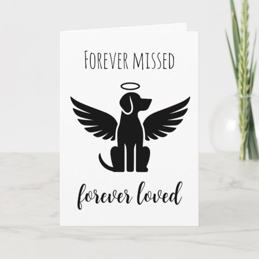 犬のカードを失ったペット悔やみや弔慰 カード (正面)