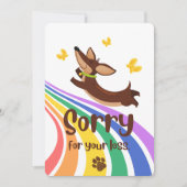 犬のカードを紛失してごめんなさい 招待状 (正面)