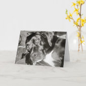 犬のカード カード (黄色い花)