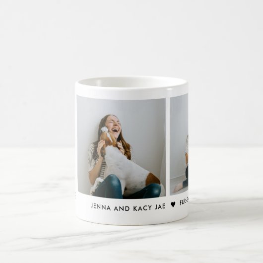 犬のキスすべてを癒カスタムすフォトマグカップ コーヒーマグカップ (中央)