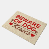 犬のキスの用心して下さい ドアマット (アングル)