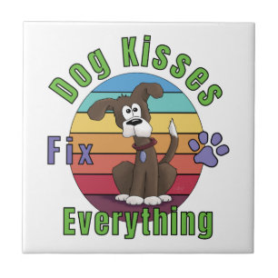 犬のキスはすべてを解決する タイル