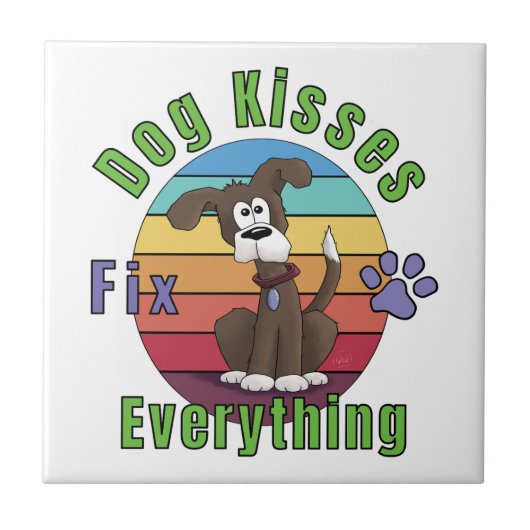 犬のキスはすべてを解決する タイル (正面)