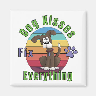 犬のキスはすべてを解決する マグネット