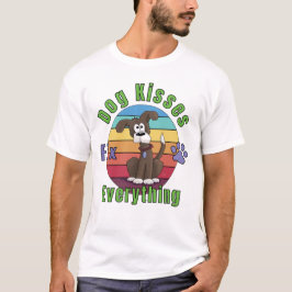 犬のキスはすべてを解決する Tシャツ