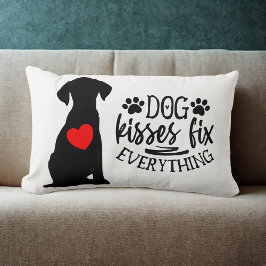 犬のキスはすべてを解決 元気になるペット愛好家へのギフト ランバークッション
