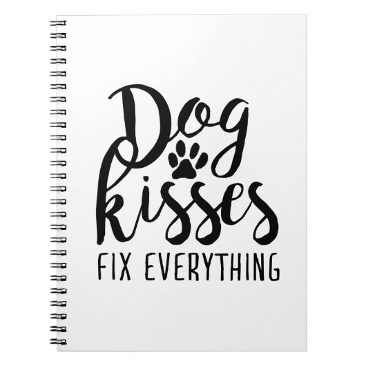 犬のキスは全てを癒す 犬の名言 心が温まる犬の言葉 ノートブック (正面)