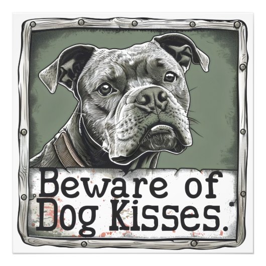 犬のキススローガン フォトプリント            (正面)