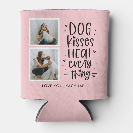 犬のキス編集可能カラークーラーボックス 缶クーラー (正面)