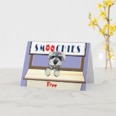 犬のキス カード (黄色い花)