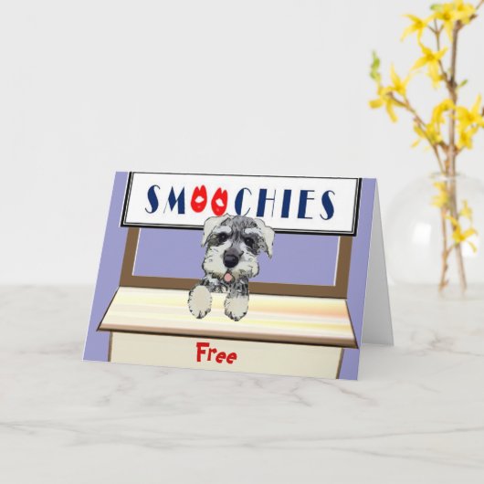 犬のキス カード (黄色い花)