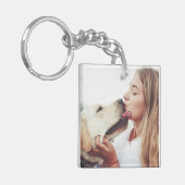 犬のキス 写真  キーホルダー (正面左)
