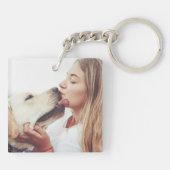 犬のキス 写真  キーホルダー (裏面)