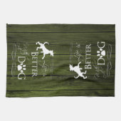 犬のキッチンタオルで生活が良い – 緑 キッチンタオル (横)