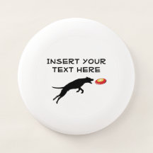 犬のキャッチFrisbeeあなたのテキスト、犬の名前を追加