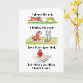 犬のキャラクターが付いているユーモアのあるなバースデー・カード カード (黄色い花)