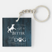 犬のキーチェーンで生活が良い – 青 キーホルダー (裏面)