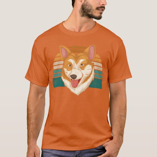 犬のギフト犬の恋人レトロウェルシュコーギーギフトヴィンテージ Tシャツ (正面)