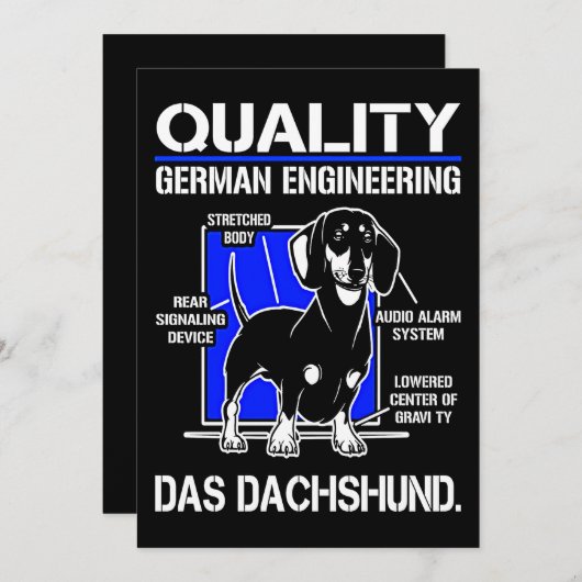 犬のギフト | ドイツのエンジニアリング ダックスフント シーズンカード (正面/裏面)