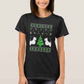 犬のクリスマスのための可愛いスコットランドのクリスマスセーター Tシャツ (正面)