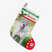 犬のクリスマスのストッキング-パーソナライズな家族 スモールクリスマスストッキング (正面 (吊り時))