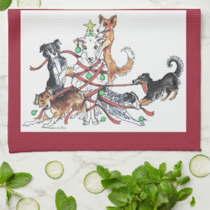 犬のクリスマスの台所タオルを集めること キッチンタオル