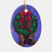 犬のクリスマスの飾り セラミックオーナメント (裏面)