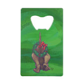 犬のクリスマスをグリーンで鳴らす クレジットカード栓抜き (裏面)