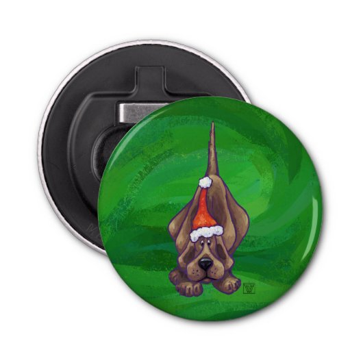 犬のクリスマスをグリーンで鳴らす 栓抜き (正面)