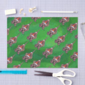犬のクリスマスをグリーンで鳴らす 薄葉紙 (クラフト)