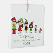 犬のクリスマスを持つ5のパーソナライズされた家族 セラミックオーナメント (右)