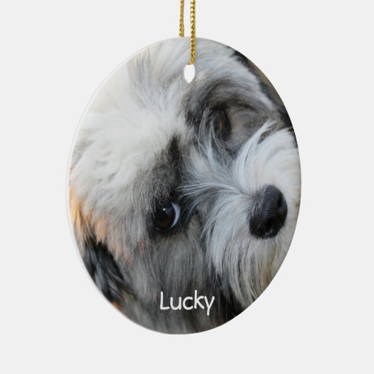 犬のクリスマスオーナメントとカスタムあなたの写真 セラミックオーナメント (右)