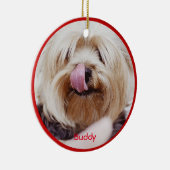 犬のクリスマスオーナメントの追加カスタム写真 セラミックオーナメント (右)
