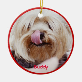 犬のクリスマスオーナメントの追加カスタム写真 セラミックオーナメント