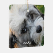 犬のクリスマスオーナメントスクエアセラミックフォト セラミックオーナメント (右)