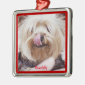 犬のクリスマスオーナメントメタル追加カスタム写真 メタルオーナメント (左)