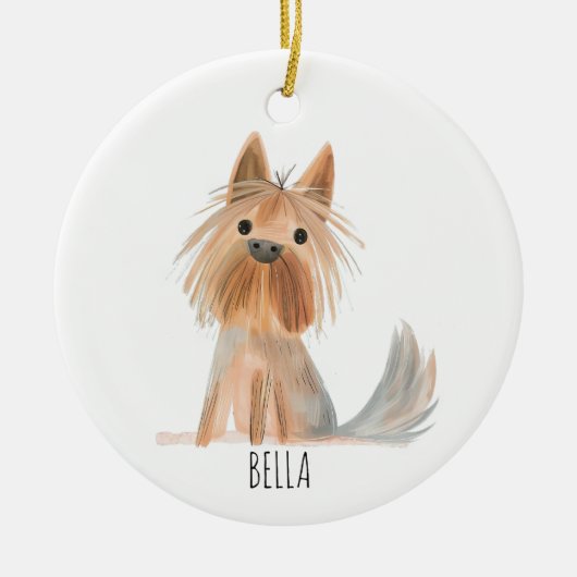 犬のクリスマスオーナメント セラミックオーナメント (正面)