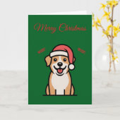 犬のクリスマスカード カード (黄色い花)