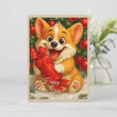 犬のクリスマスカード シーズンカード (スタンド正面)