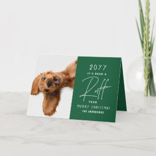 犬のクリスマスカード ラフな一年でした カード