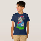 犬のクリスマスサッカー Tシャツ (正面フル)